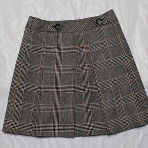 Etcetera Vintage Y2K Gray Wool Plaid Pleated Mini Skirt Office Siren Academia 4